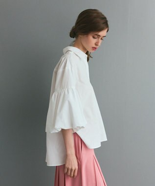GRACE CONTINENTAL バルーンスリーブシャツ ホワイト