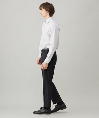 UNFILO MENS ドライ ストレッチ ドレスシャツ ブラックストライプ