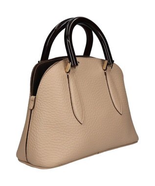 INTER-CHAUSSURES 【LORISTELLA】シュリンクレザーハンドバッグ ベージュ