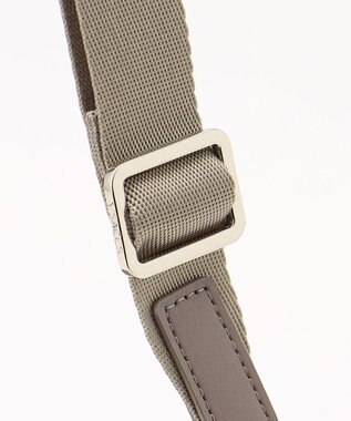 Y'SACCS はっ水ドットジャカード リサイクルレザーコンビ ショルダー グレージュ