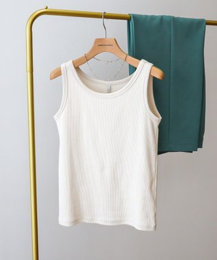 AMERICAN HOLIC 抗菌防臭テレコタンクトップ Ivory