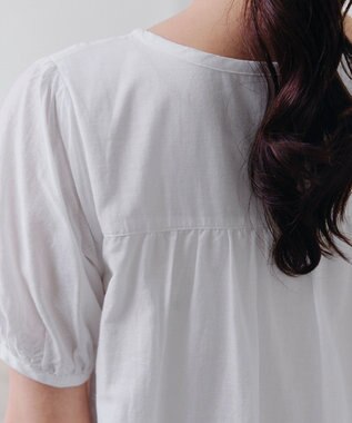 Tiaclasse 【洗える】パンチングレースピンタックチュニックブラウス オフホワイト