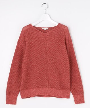 自由区 L リネンミドルゲージプルオーバー ニット ピンク