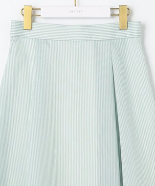 ANY SIS 【洗える】エアリーストライプ スカート グリーンストライプ