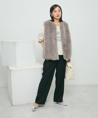 Green Parks ・ＥＬＥＮＣＡＲＥ　ＤＵＥ　シープファーベスト Gray Beige