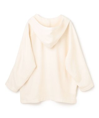 BEIGE， 【洗える】POMONA / Vネックフード付プルオーバー Ecru