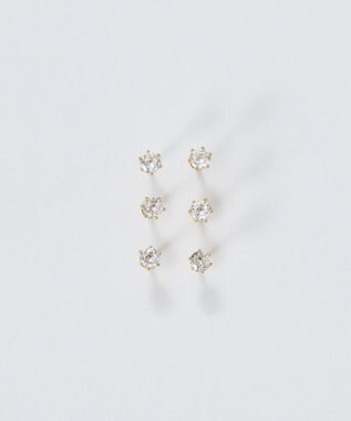 Phoebe 【金属アレルギー対応】6setビジューピアス　ゴールド/サージカルステンレス