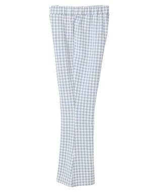 earth music&ecology チェックフレアイージーパンツ Sax