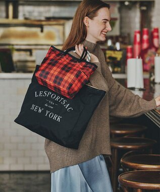 LeSportsac LARGE 2 WAY TOTE/ジェットブラック/プロビンシャル ジェットブラック/プロビンシャル