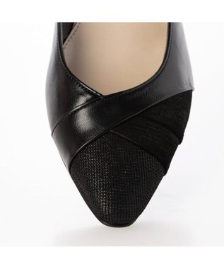 Riz raffinee <Riz raffinee>異素材ポインテッドトゥコンビパンプス ブラックビー