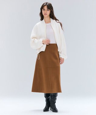 BEIGE， 【洗える】POMONA / ゴールドジップライトブルゾン Ecru