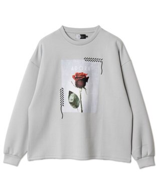 WEGO シートプリントプルオーバー ライトグレー