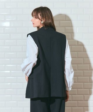 GRACE CONTINENTAL リネンタッチジレジャケット ブラック