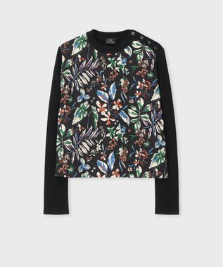 Paul Smith Number Floral プルオーバー コンビ ニット ブラック