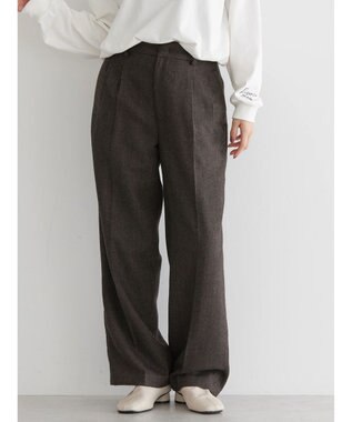 AMERICAN HOLIC ツイードタックワイドパンツ Brown