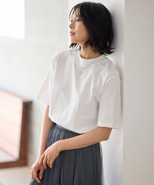 ANY 【接触冷感/UVケア】マルチファンクションモックネックTシャツ オフ