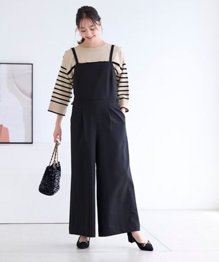 ANY SIS 【洗える】オールインワン サロペット ブラック