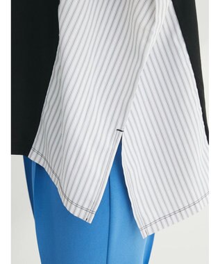 Green Parks 異素材脇切り替えドッキングプルオーバー Black