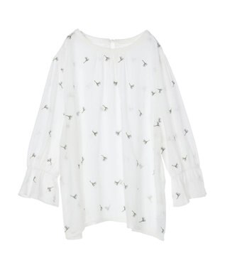Green Parks シアー刺繍ブラウス Off White
