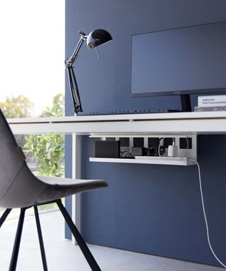 tower デスク下天板ケーブルラック タワー ロング ホワイト ホワイト