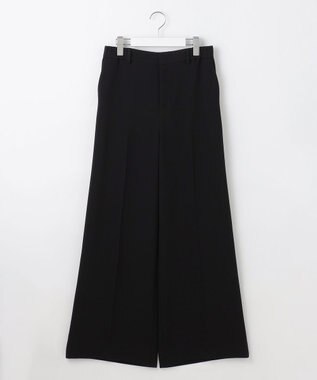 自由区 【セットアップ対応・洗える】トリアセダブルクロス ワイドパンツ ブラック