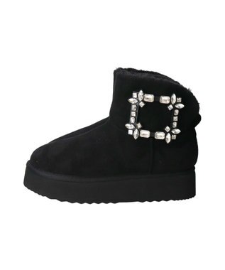 Bridget Birkin 【Bridget Birkin】バックルビジュームートンブーツ ブラックスウェード