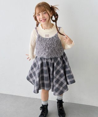 ANY KIDS イレヘム チェックガーリースカパン ネイビー