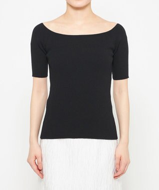 uncrave リネンニット オフショルトップス ブラック