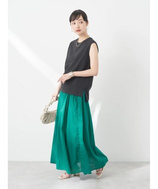 earth music&ecology ノースリーブカットソー（汗じみ防止） Black