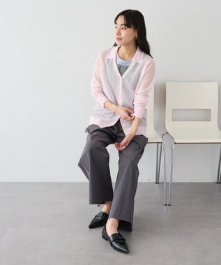 CRAFT STANDARD BOUTIQUE シアージョーゼットニットカーディガン Light Pink