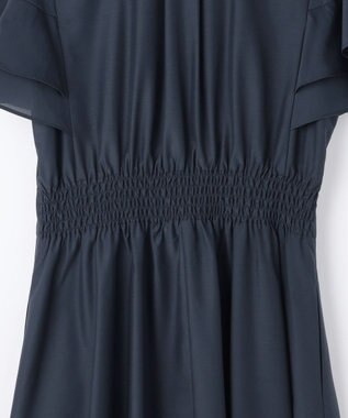 組曲 L 【先行予約】シアーボイル フリル袖ワンピース ネイビー系