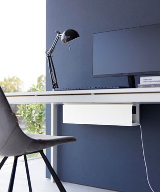 tower デスク下天板ケーブルラック タワー ロング ホワイト