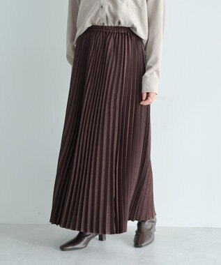 YECCA VECCA サテンプリーツスカート Ivory