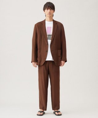 UNFILO MENS ライトウェイトシアー テーラードジャケット ダークブラウン