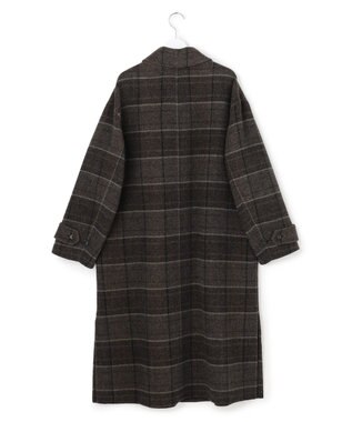 23区 【先行予約】MANTECOPureリバーチェック ステンカラー ロングコート ブラウンチェック系