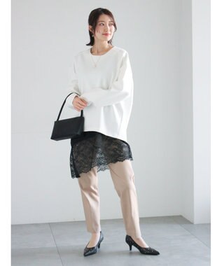 Te chichi イレギュラーヘムレイヤードレースキャミ ブラック