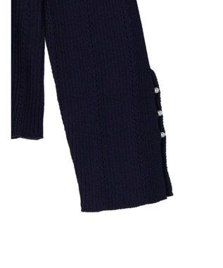 earth music&ecology 袖パールハイネックリブプルオーバー Dark Navy