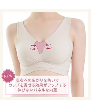 BRADELIS New York 【Yukine inc. 】ゆきねえ365綿混モアらく快適フルカップブラ24 ブラデリス ノンワイヤー 補正 ブラジャー下着 良く伸びて身体にフィット YH124301 ローズヌーディピンク