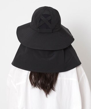 MOONBAT 【遮光100％/UVカット100％】フワクール (Fuwacool)  日差しを完全遮断バッククロスハット　遮光100　UV100 ブラック
