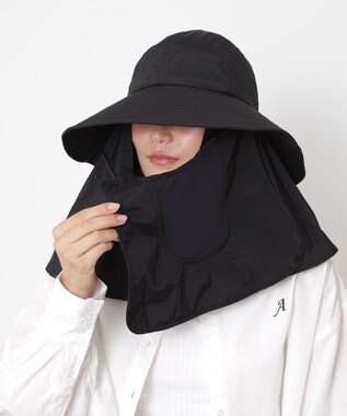 MOONBAT 【遮光100％/UVカット100％】フワクール (Fuwacool)  日差しを完全遮断バッククロスハット　遮光100　UV100 ブラック