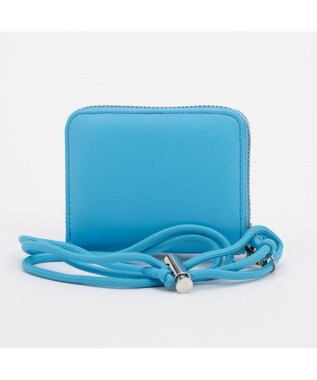 UNBILLION ペルケ perche / 蛍光レザーストラップ付き・ジャバラカードウォレット サックスブルー