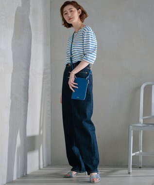 23区 L 【Oggi4月号掲載/一部店舗限定】Armor-lux 5分袖 ボーダー カットソー アイボリーxブルーボーダー