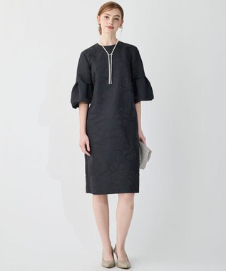 23区 L 【APPLAUDIR】マニフィークフラワージャカード ドレス ブラック系