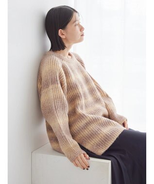 AMERICAN HOLIC グラデーションラグランニットプルオーバー Beige