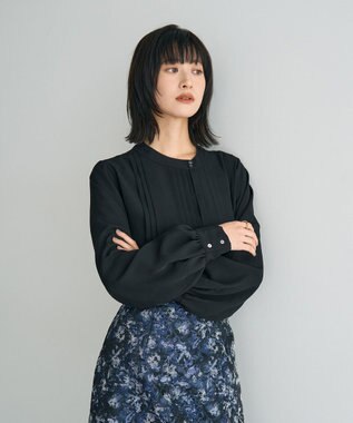 YECCA VECCA タックデザインブラウス Black