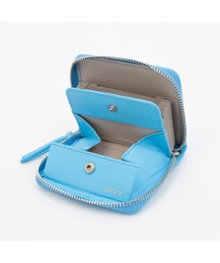 UNBILLION ペルケ perche / 蛍光レザーストラップ付き・ジャバラカードウォレット サックスブルー