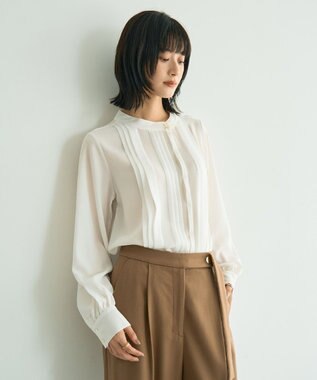 YECCA VECCA タックデザインブラウス Off White