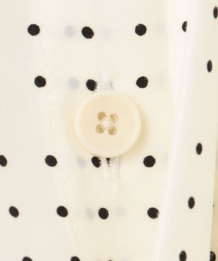 J.PRESS LADIES S 【洗える】ブロックドットプリント バンドカラー ブラウス ホワイト系5