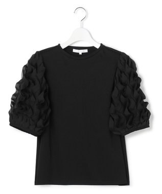 23区 S 【GOLD LABEL】エンブロイダリー コンビ TEE ブラック系