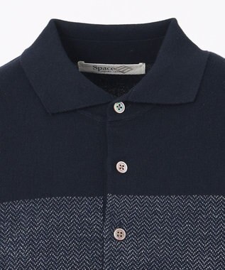 JOSEPH ABBOUD MOUNTAIN 【SPACE】OGストレッチコットン ニットポロシャツ ネイビー系